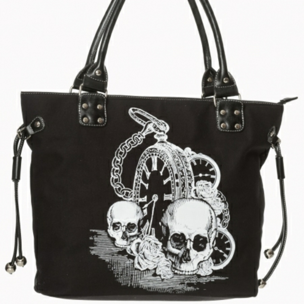 Banned Apparel Back In Black Handbag Purse Gothic